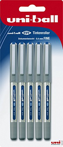 Faber-Castell uni-ball 148197 - Tintenroller uni-ball Eye UB-157, fine, 0,4 mm, blau, 5 Stück von Faber-Castell