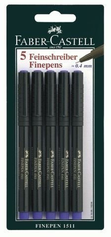 Faserschr. FINEPEN 1511 blau 5x BK von Faber-Castell