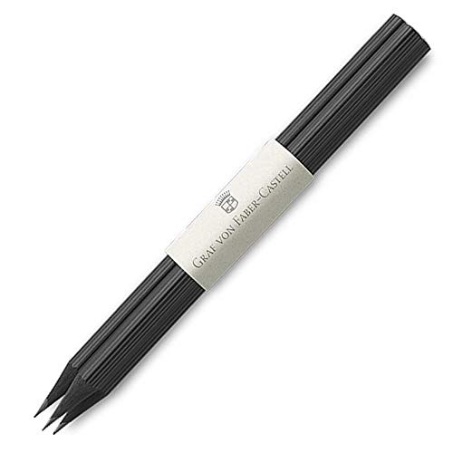 Graf von Faber-Castell 118638 Holzgefasste Bleistifte mit Tauchkappe, schwarz von Faber-Castell