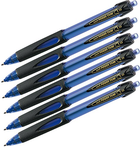 Kugelschreiber uni-ball® Powertank mit Druckmechanik (1 Stück, 6× blau) von Faber-Castell