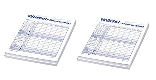 RNK Würfelspiel Gewinnblatt Block (4er Pack, Würfelspiel-Gewinnblatt-Block A5) von RNK - Verlag