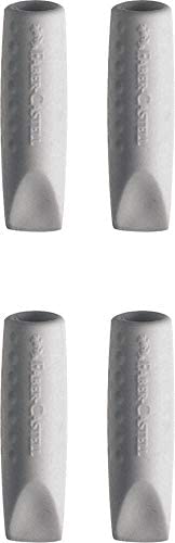 Radiergummikappen Grip grau 4 Stück, Faber-Castell von Faber-Castell
