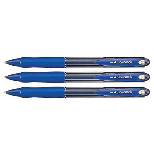 Uni-Ball Laknock SN100/14 Kugelschreiber, 1,4 mm, Blau, 3 Stück von Faber-Castell