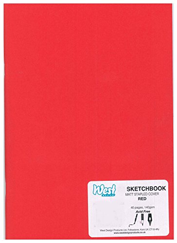 West Design RS261452 1 Skizzenbuch DIN-A3-Format, geheftet, matt, Malen, Zeichnen und Schreiben, rot von Faber-Castell