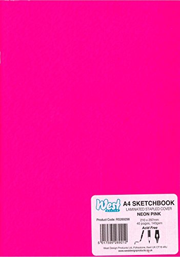 West Designs Laminiert Geheftet Cover A4 Sketchbook - Neonpink von Faber-Castell