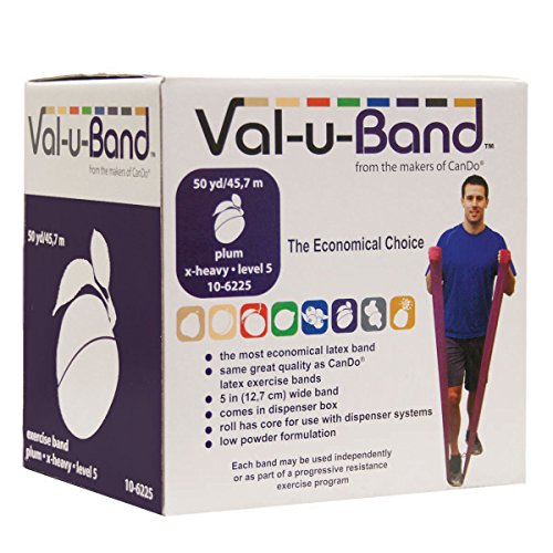 CanDo Trainingsband / Gymnastikband, Länge 45 m, Val-u-Band® - pflaume (schwer) von Fabrication Enterprises