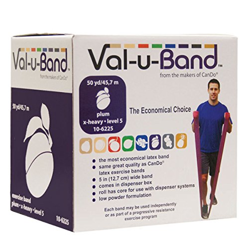 CanDo Trainingsband / Gymnastikband, Länge 45 m, Val-u-Band® - pflaume (schwer) von Cando