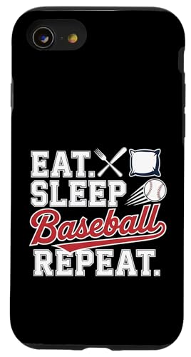 Essen, schlafen, Baseball wiederholen Hülle für iPhone SE (2020) / 7 / 8 von Fabrinity