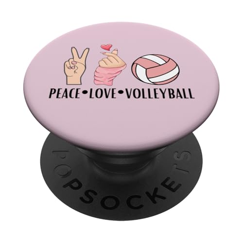 Frieden, Liebe, Volleyball PopSockets Klebender PopGrip von Fabrinity