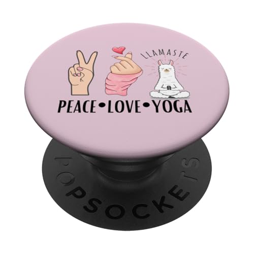 Frieden, Liebe, Yoga PopSockets Klebender PopGrip von Fabrinity