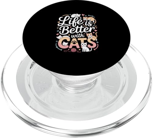 Mit Katzen ist das Leben besser PopSockets PopGrip für MagSafe von Fabrinity