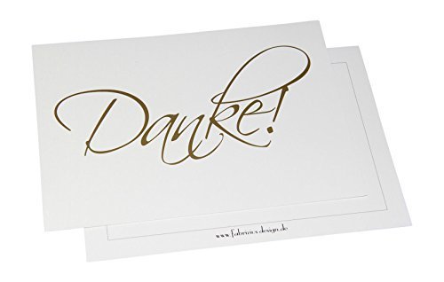 Fabrizius Design Dankeskarten - Danke - 10 Karten mit 10 Umschlägen - Danke sagen - Hochzeit, Geburt, Baby, Taufe, Geburtstag, Firmung von Fabrizius Design