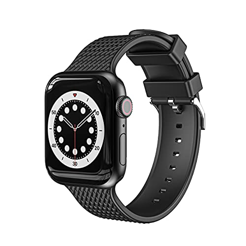 Fabstrap Kompatibel mit Apple Watch Armband 42 mm, 44 mm, 45 mm, Sportarmband Ersatzarmbänder kompatibel mit Apple Watch Series 7 6 5 4 3 2 1 SE (schwarz), GB-TW-H-L2 von Fabstrap