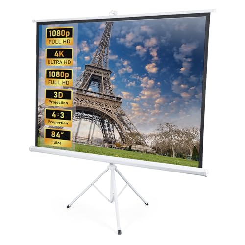 Fabulcozy Beamer Leinwand mit Stativ, Tragbar Projektor 84 Zoll, 4:3, 4K HD Projektion 171 x 131 cm für Heimkino und Business, Fabulcozy Beamer Leinwand mit Stativ, Tragbar Projektor 84 Zoll, 4:3, 4K HD Projektion 171 x 131 cm für Heimkino und Business, von Fabulcozy