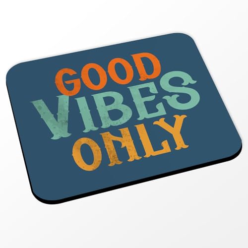 Fabulous Good Vibes Only Music Funk 70's Vintage Retro Style Mauspad Blau (Maße 24 x 20 cm) von Fabulous