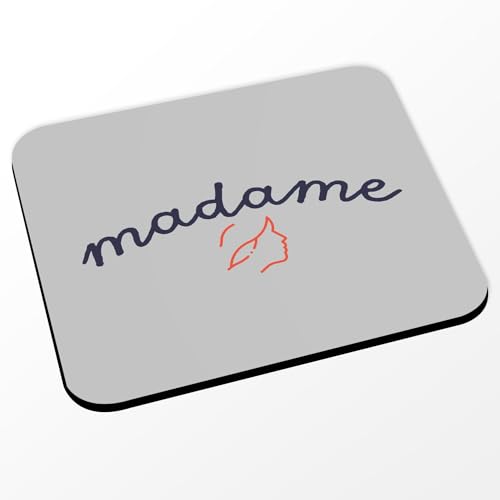 Fabulous Mauspad, Grau – Madame France Marianne – (Maße 24 x 20 cm) von Fabulous
