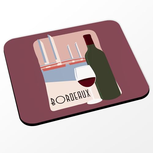 Fabulous Mauspad, Rot, Weinrot, Wein, Frankreich, Stadt, Alkohol, Tourismus, (Maße 24 x 20 cm) von Fabulous