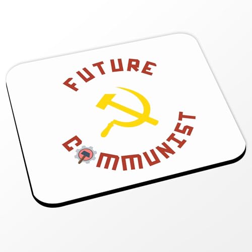 Fabulous Mauspad, Weiß – Future Communist Politics Humor – (Maße 24 x 20 cm) von Fabulous