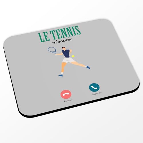 Fabulous Mauspad – Le Tennis m'Appelle Sport Schläger – Grau – (Maße 24 x 20 cm) von Fabulous
