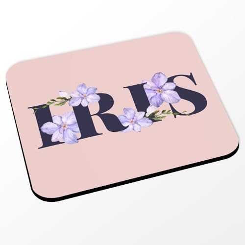 Fabulous Mauspad Rosa – Iris Blumen Minimalist Chic Garten Liebe – (Maße 24 x 20 cm) von Fabulous