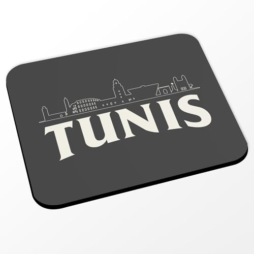 Fabulous Mauspad Tunis Minimalist Tunesien Reise Vintage – (Maße 24 x 20 cm), Schwarz von Fabulous