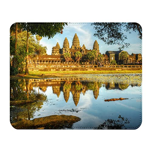 Fabulous Mauspad aus Kunstleder Angkor Wat Burma Buddhistischer Tempel See Denkmal von Fabulous