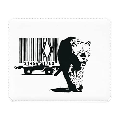 Fabulous Mauspad aus Kunstleder Banksy Leopard Pantere Barcode Käfig Fabulous Mauspad aus Kunstleder Banksy Leopard Pantere Barcode Käfig von Fabulous