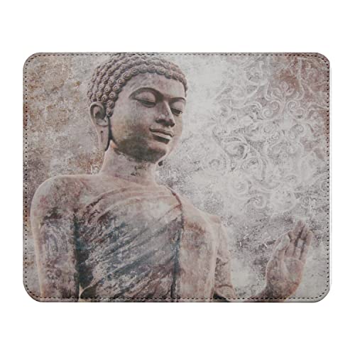 Fabulous Mauspad aus Kunstleder Buddha im Thai-Stil stehend Stein von Fabulous