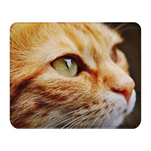 Fabulous Mauspad aus Kunstleder Hübsche europäische rote Katze Fixiertes Auge Niedlich von Fabulous