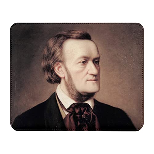 Fabulous Mauspad aus Kunstleder Richard Wagner Komponist Deutsch Portrait Malerei von Fabulous