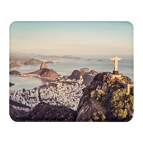 Fabulous Mauspad aus Kunstleder Rio de Janeiro Brasilien Panorama Stadt Christus Feiertage von Fabulous