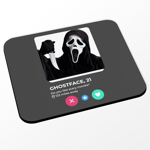 Fabulous Mauspad schwarz – Ghostface Film Horror Social Network Begegnung Liebe – (Maße 24 x 20 cm) von Fabulous