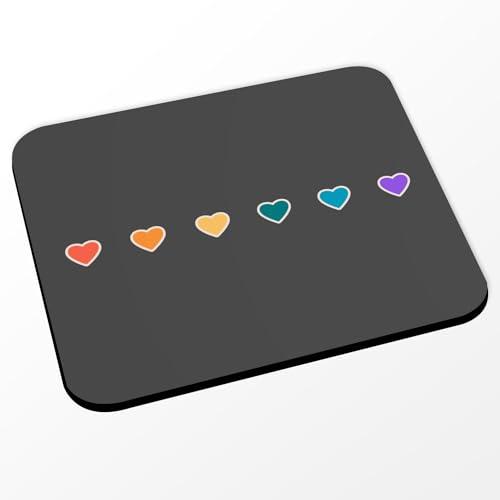 Fabulous Mauspad schwarz – Herz Regenbogen LGBTQ+ Gay Lesbien Pride – (Maße 24 x 20 cm) von Fabulous