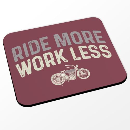 Fabulous Mousepad rot – Ride More Work Less Motorrad Big Hubraum Cafe Racer – (Maße 24 x 20 cm) von Fabulous