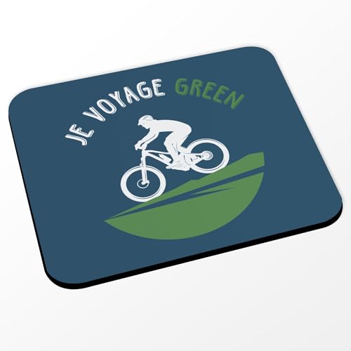 Mauspad Blau – Je Voyage Green Fahrrad Reise MTB Natur – (Maße 24 x 20 cm) von Fabulous