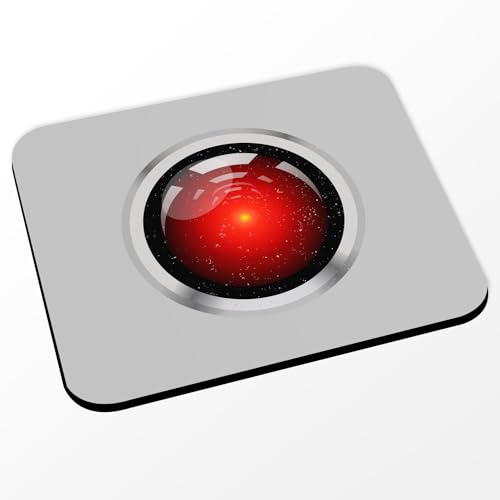 Mauspad Hal 9000 Geek Espace Science Fiction Film – Grau (Maße 24 x 20 cm) von Fabulous