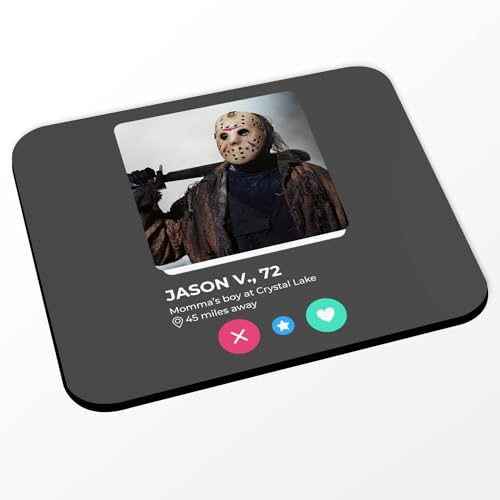 Mauspad Jason Voorhees Film Horror Social Network Dating Love – (Maße 24 x 20 cm) von Fabulous