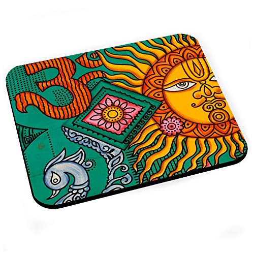 Mausunterlage Aum Sonne Indien Malerei Kunst Hippie Psychedelisch Farben Mausunterlage Aum Sonne Indien Malerei Kunst Hippie Psychedelisch Farben von Fabulous