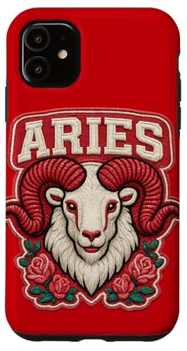 Fierce Widder Geschenk - Bold Zodiac Ram mit Rosen Hülle für iPhone 11 von FabulousKeepsakes