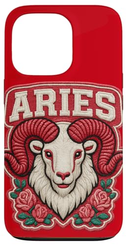 Fierce Widder Geschenk - Bold Zodiac Ram mit Rosen Hülle für iPhone 13 Pro von FabulousKeepsakes