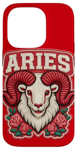 Fierce Widder Geschenk - Bold Zodiac Ram mit Rosen Hülle für iPhone 14 Pro von FabulousKeepsakes