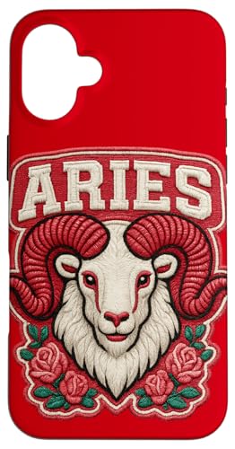 Fierce Widder Geschenk - Bold Zodiac Ram mit Rosen Hülle für iPhone 16 Plus von FabulousKeepsakes