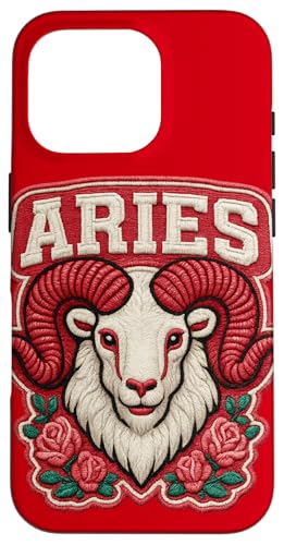 Fierce Widder Geschenk - Bold Zodiac Ram mit Rosen Hülle für iPhone 16 Pro von FabulousKeepsakes