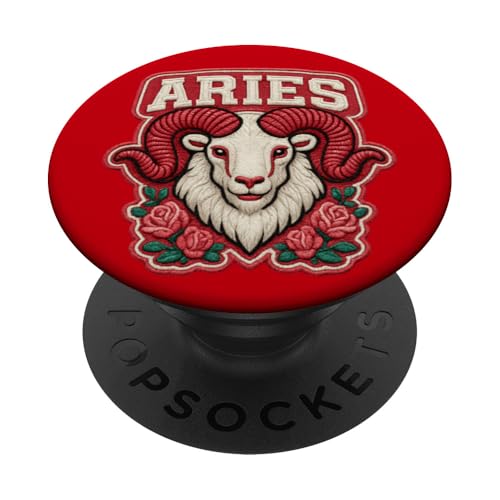 Fierce Widder Geschenk - Bold Zodiac Ram mit Rosen PopSockets Klebender PopGrip von FabulousKeepsakes