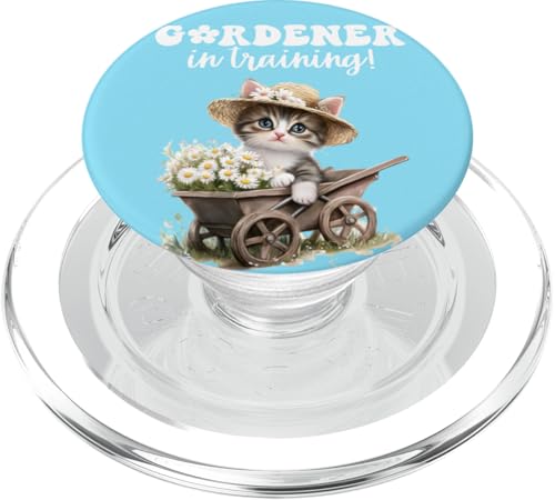 Gärtner im Training mit süßem Kätzchen und Gänseblümchen-Schubkarre PopSockets PopGrip für MagSafe Gärtner im Training mit süßem Kätzchen und Gänseblümchen-Schubkarre PopSockets PopGrip für MagSafe von FabulousKeepsakes