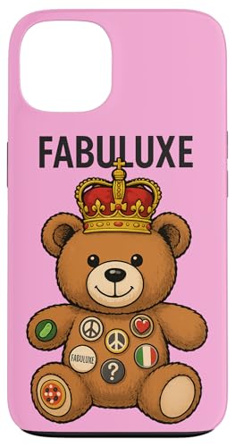 Gekrönter Bär mit Friedens- und Liebesknöpfen Hülle für iPhone 13 von FabulousKeepsakes