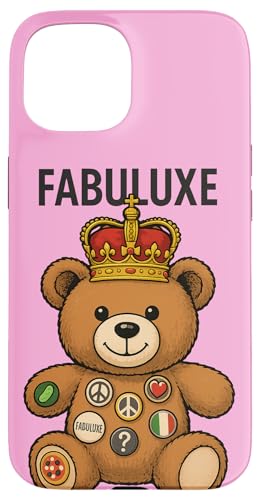 Gekrönter Bär mit Friedens- und Liebesknöpfen Hülle für iPhone 15 von FabulousKeepsakes