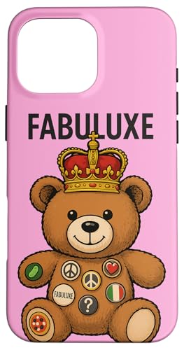 Gekrönter Bär mit Friedens- und Liebesknöpfen Hülle für iPhone 16 Pro Max Gekrönter Bär mit Friedens- und Liebesknöpfen Hülle für iPhone 16 Pro Max von FabulousKeepsakes