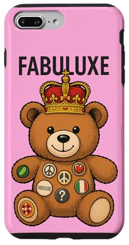 Gekrönter Bär mit Friedens- und Liebesknöpfen Hülle für iPhone 7 Plus/8 Plus von FabulousKeepsakes