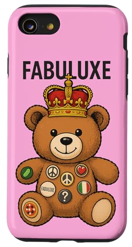 Gekrönter Bär mit Friedens- und Liebesknöpfen Hülle für iPhone SE (2020) / 7 / 8 von FabulousKeepsakes